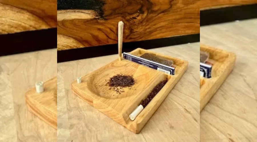 Wooden Rolling Tray for Smokers Handmade Compact & unbelievable utility