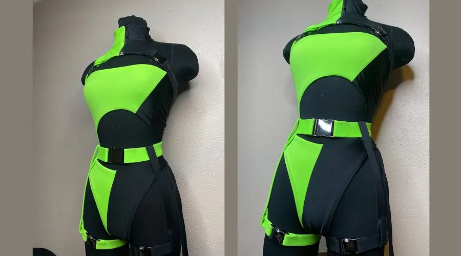 Shego Costume Festival Women's Clothing, Neon Green Rave Outfit