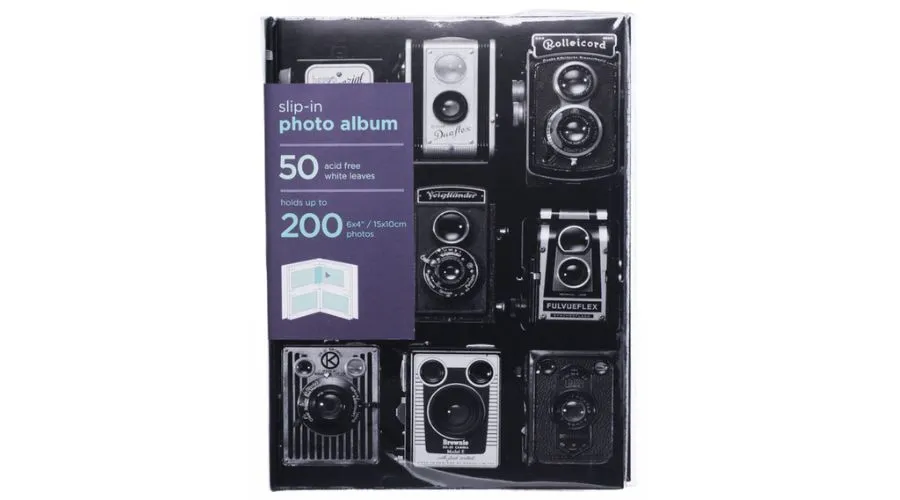 Black and White Vintage Cameras Photo Album