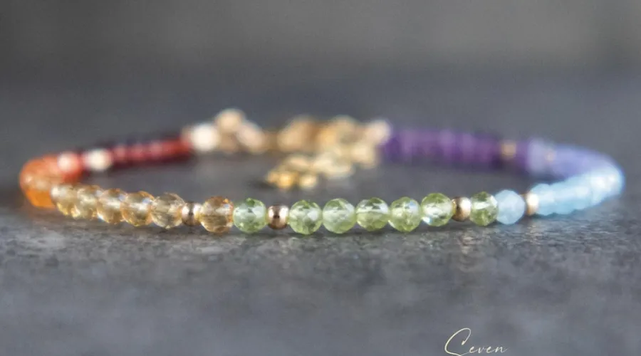 7 Chakra Bracelet with Real Stones