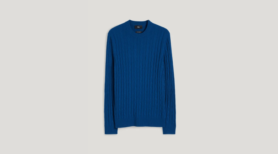 Cashmere Jumper with cable knit pattern