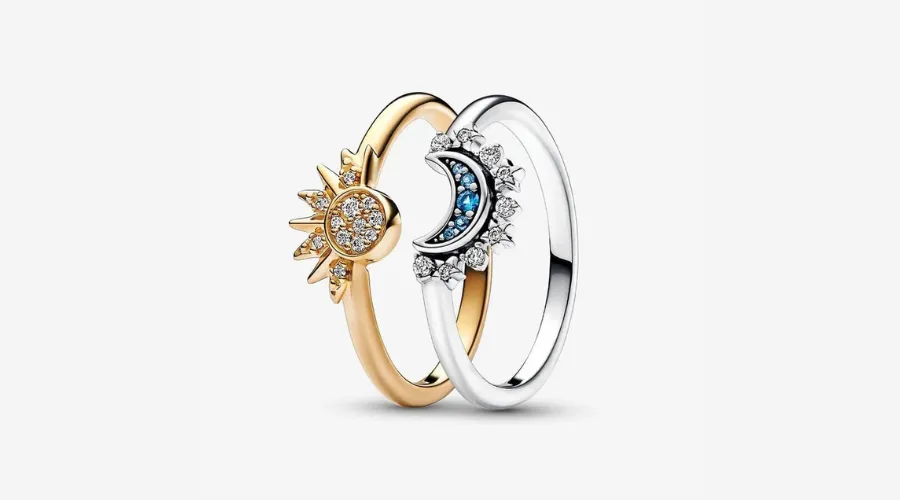 Celestial Pandora Sun & Moon Ring Set
