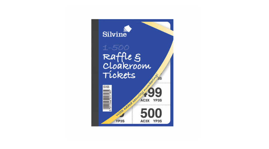 Cloakroom and Raffle Tickets 1-500 (12 Pack) CRT500