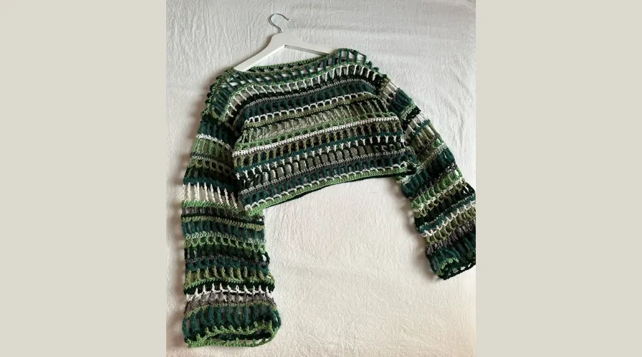 Crochet Cropped Long Sleeve Shrug Pattern