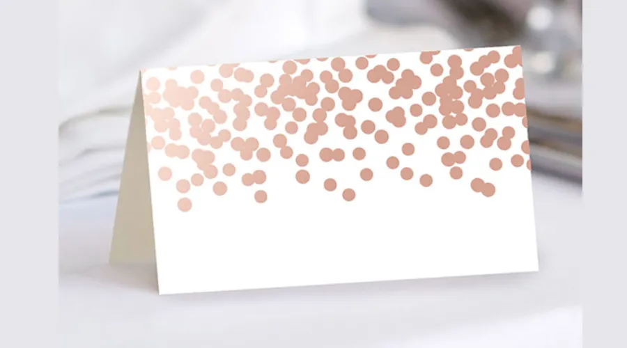 Dotty About Paper Wedding Place Cards Foil Confetti Dots (Pack of 10)