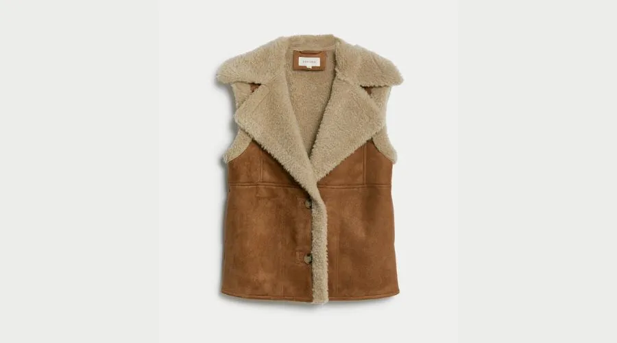 Faux Shearling Collared Gilet