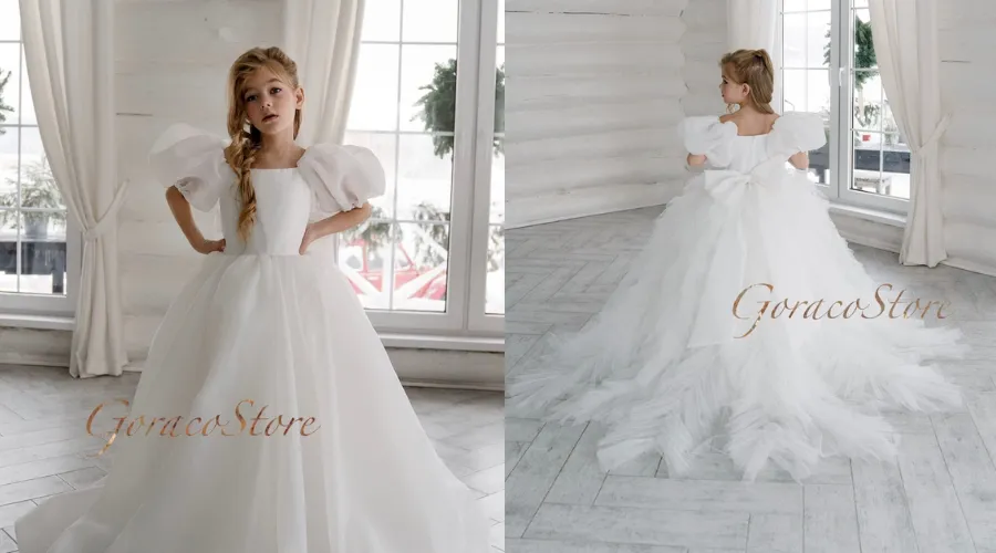 Lace flower girl dress