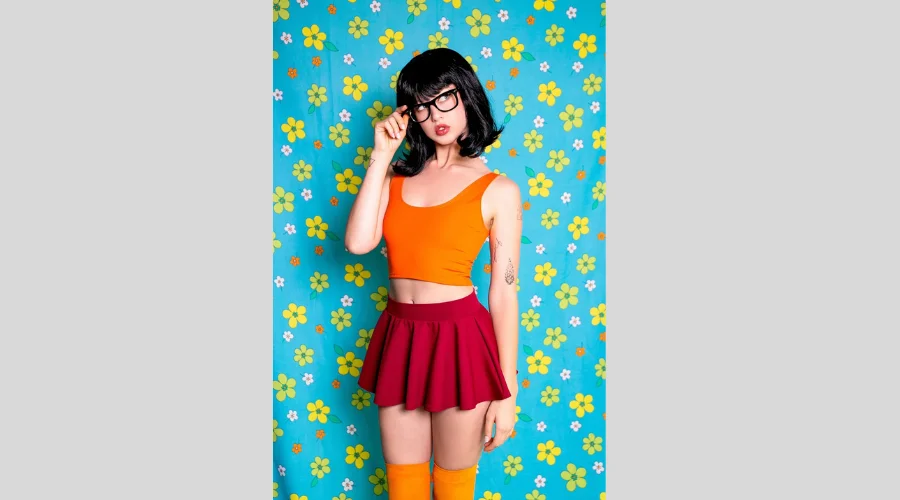 Sugarpuss Orange Crop Tank Top, Cosplay Costume