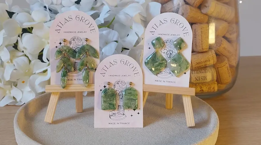 The Green Stone Collection Polymer Clay Earrings
