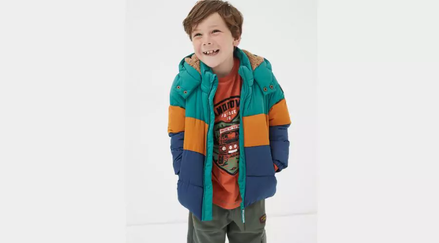 FatFace Hooded Padded Jacket: Vibrant Forest Green Warmth