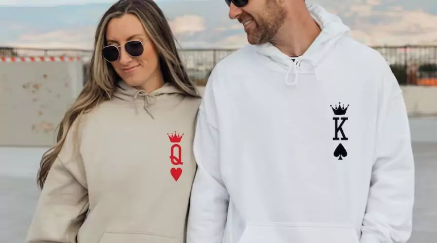 King Queen Hoodie, Couple Sweatshirt, King and Queen