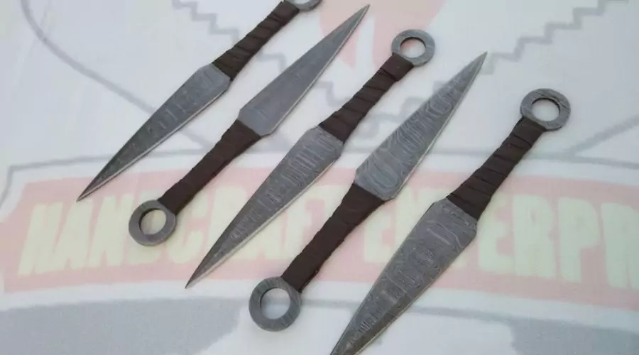 Throwing Knives Survival Knives 5 Pieces Ninja Knives Hand Forged Knives Hunting Knives Custom Knives 
