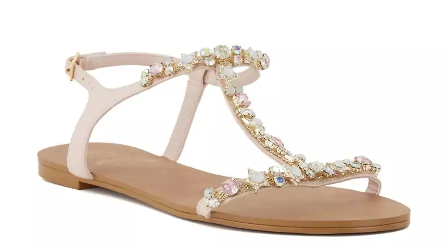 Jewelled strappy flat sandals
