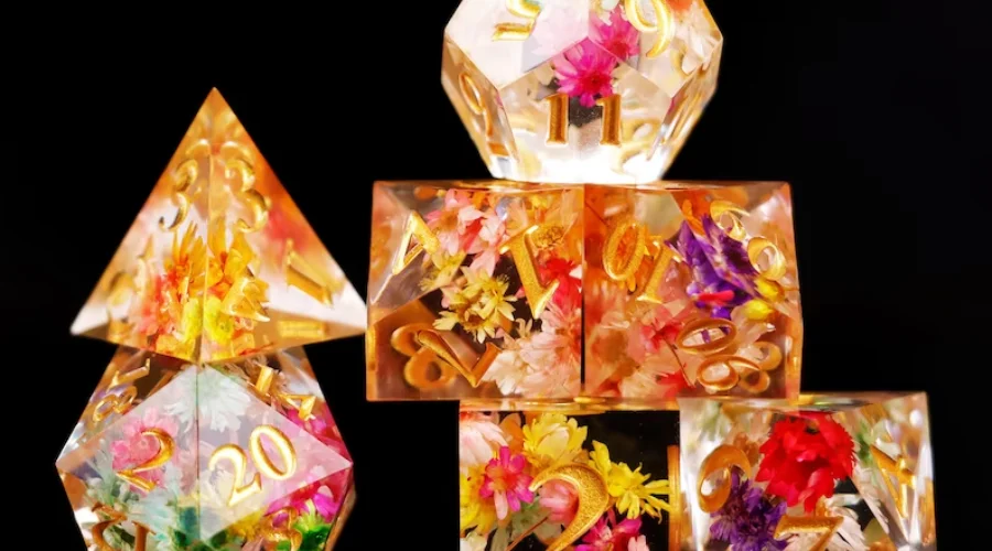 Flower dice set for role-playing games