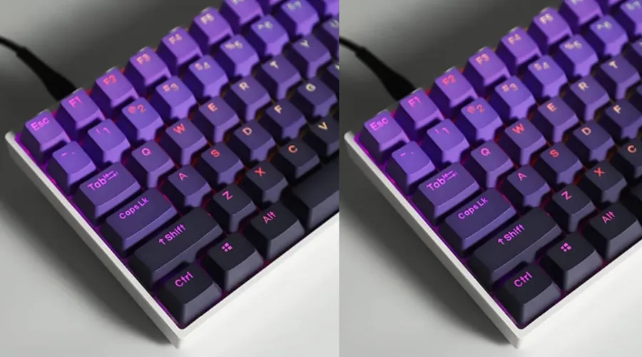 Gradient Purple Backlit Keycap Keyboard