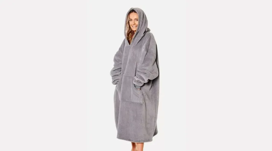 Long Oversized Sherpa Fleece Hoodie Blanket