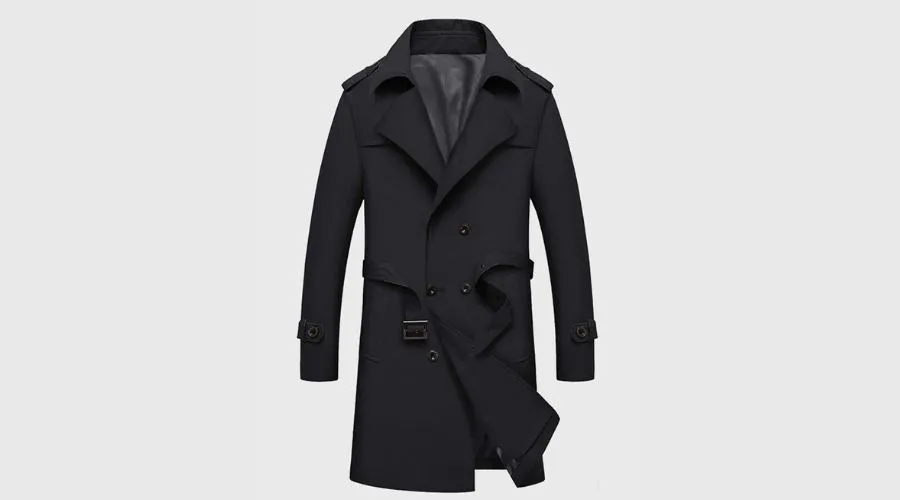 Manfinity Homme Men Double Breasted Belted Trench Coat