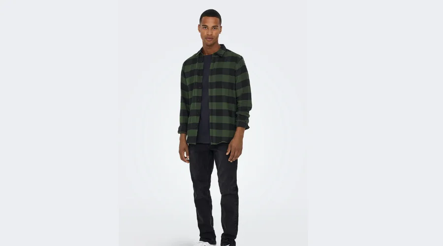 ONLY & Sons | Pure Cotton Check Flannel Shirt 
