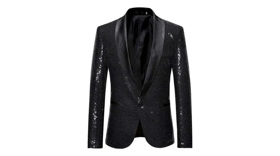 Slim Fit Sequin Jacket for Men's Casual Party