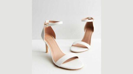 white wide fit heels