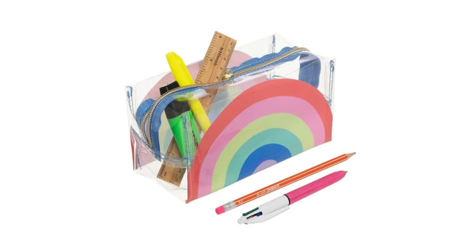 WHSmith Rainbow Clear Cube Pencil Case