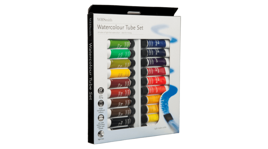 WHSmith Watercolour Paint Tubes (Pack of 24 10ml Tubes)