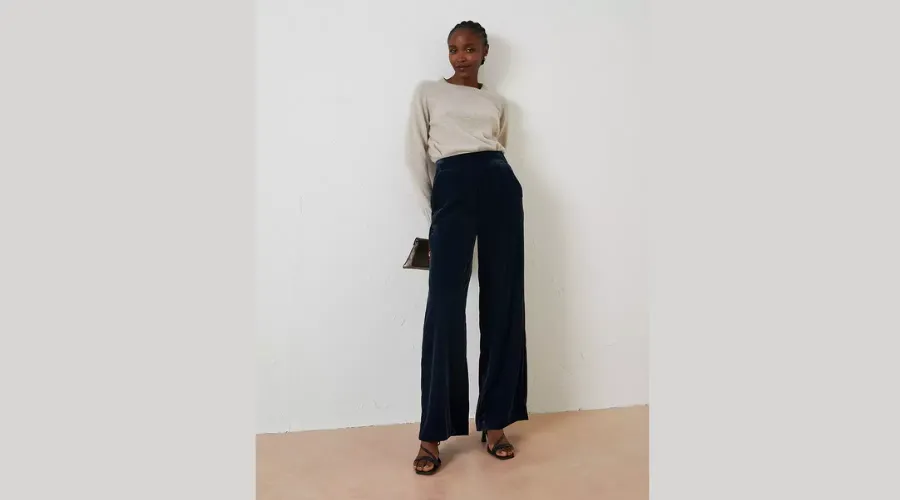 Wide Leg Velvet Trousers