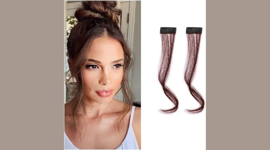 Women's clip style bangs synthetic hair extensions