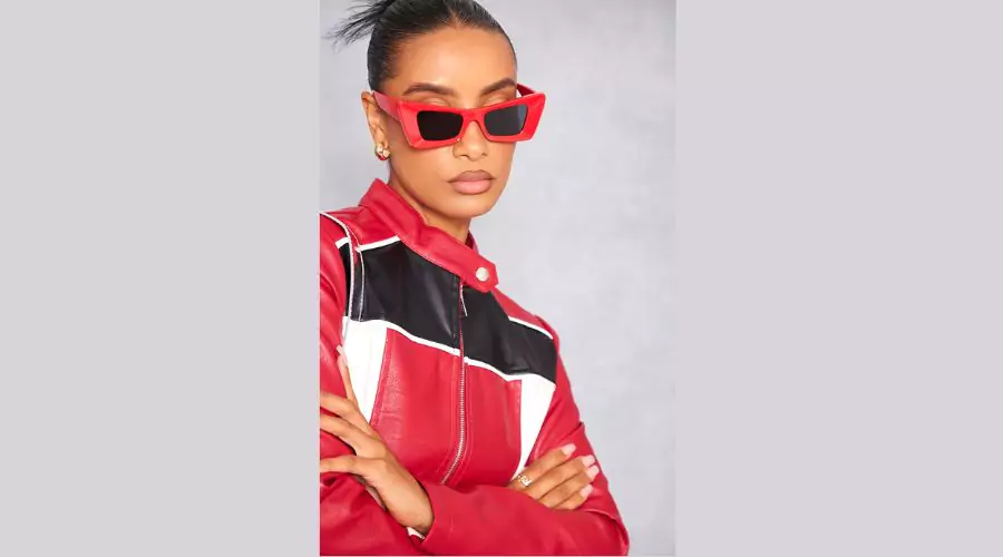 Bright Red Dimensional Cat Eye Sunglasses