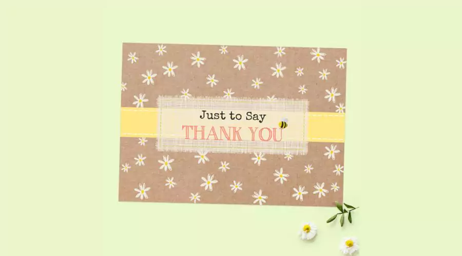 Dotty About Paper Ready to Write Thank You Cards Kraft Daisies