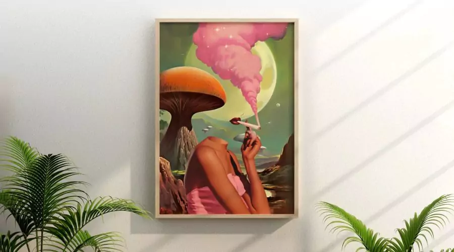Egoless Cannabis Mushroom Art