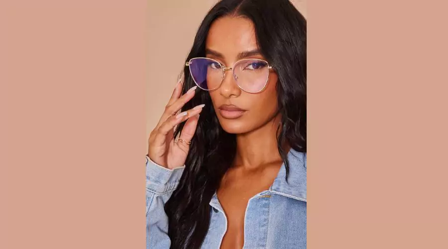 Gold Rounded Cat Eye Blue Light Readers