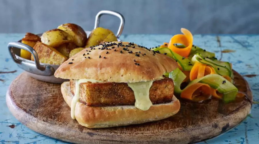Paneer Burger With Indian Slaw