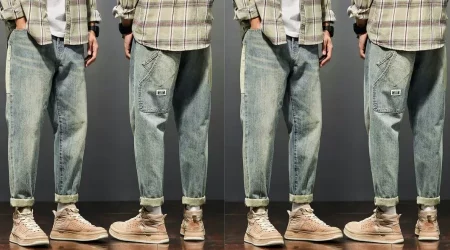 Embrace 2024 With These Cool Retro Wide Leg Jeans For Men