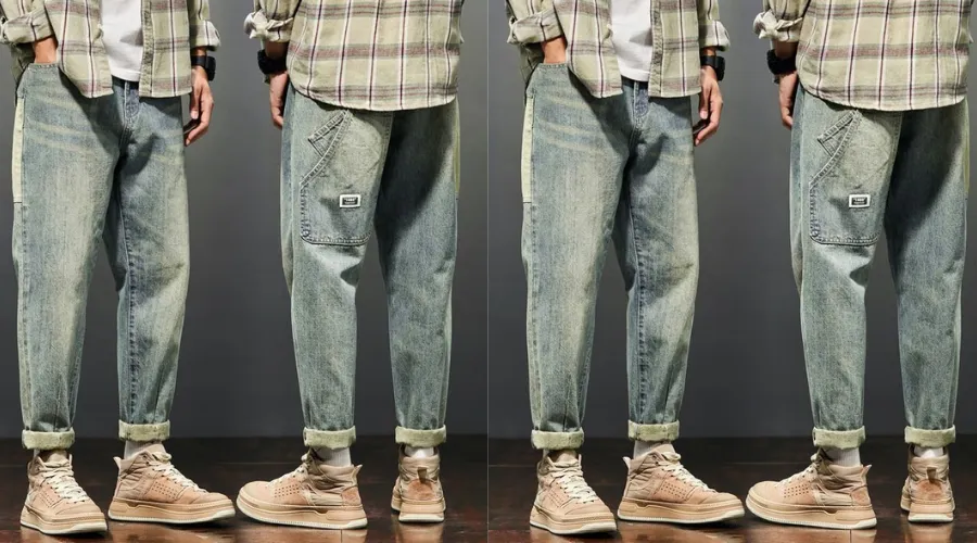 retro Wide Leg Jeans for men