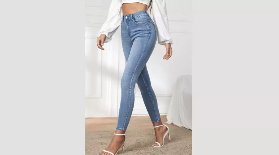 SHEIN Frenchy Light Washed Skinny Jeans