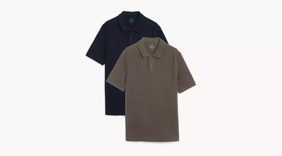 FATFACE Organic Cotton Pique Long Sleeve Polo Shirt - £39.50
