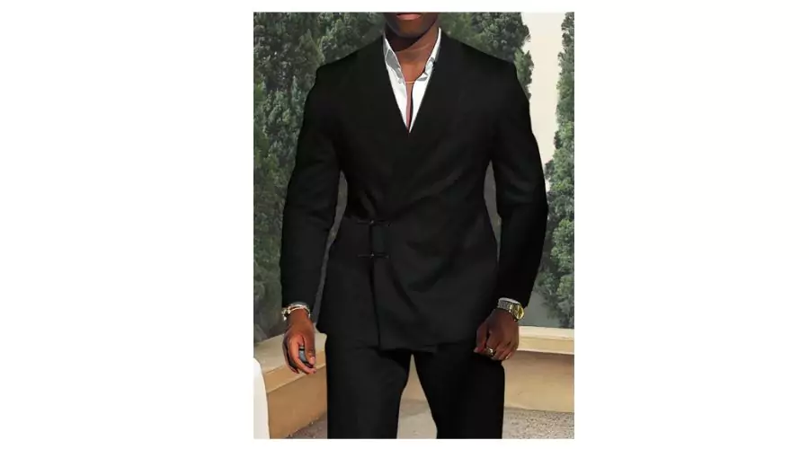 Manfinity Mode Men's Suit Blazer With Stand Collar