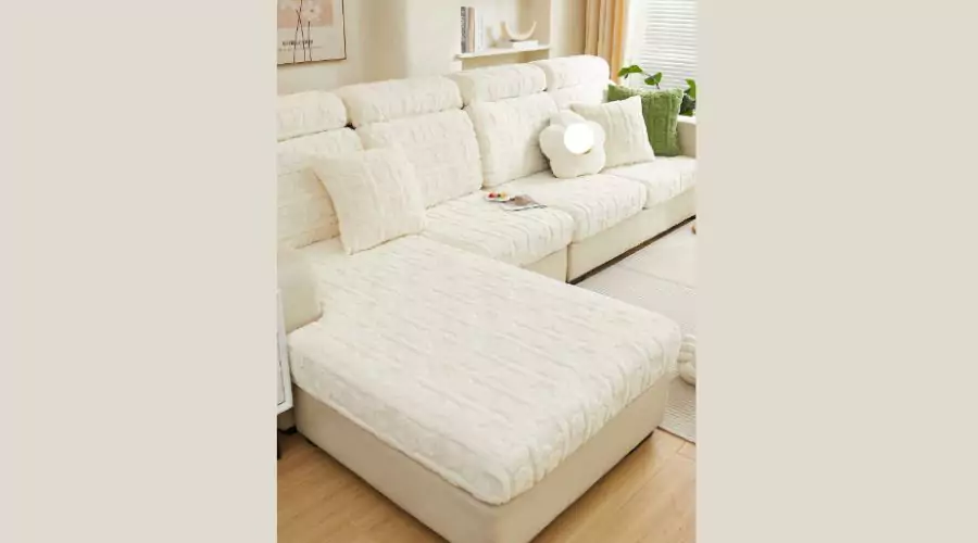 1pc Winter Thickened And Double-Faced Jacquard Universal Slip-Resistant Sofa Cushion Cover