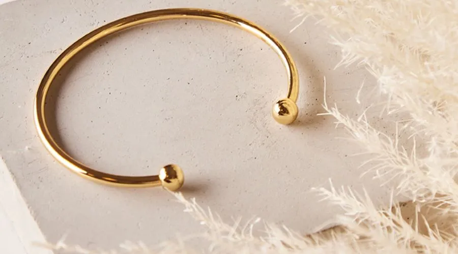 Real Gold Plated Simple Thin Bangle
