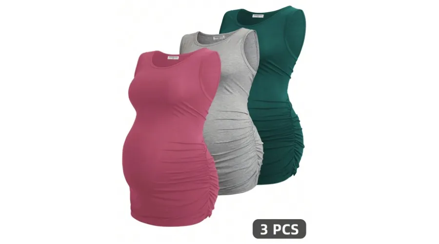 Maternity Sleeveless Ruffled Top, Breathable and Comfortable, SpringSummer