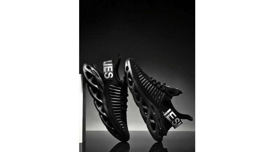 Men's Casual Breathable Running Shoes In Black