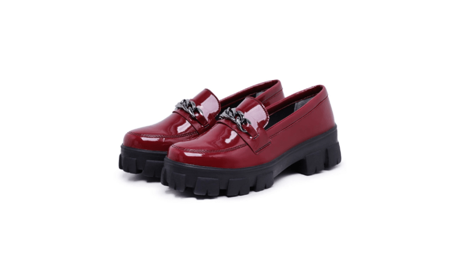 Oxford Women's Derby Moccasin Tractor Sole Burgundy