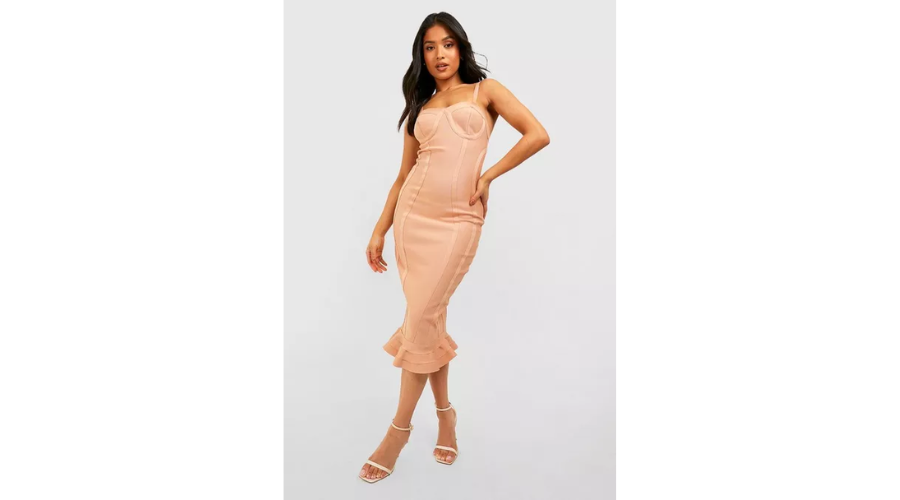 Petite Bandage Frill Hem Midi Dress