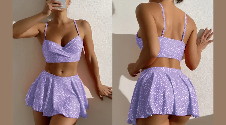 SHEIN Swim Mod Polka Dot Print Tankini Set
