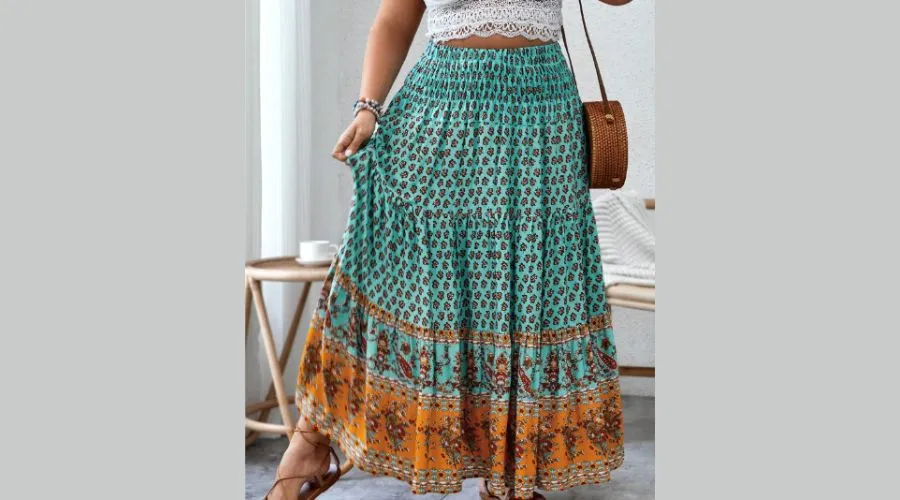 SHEIN Vcay plus size maxi skirts in floral print