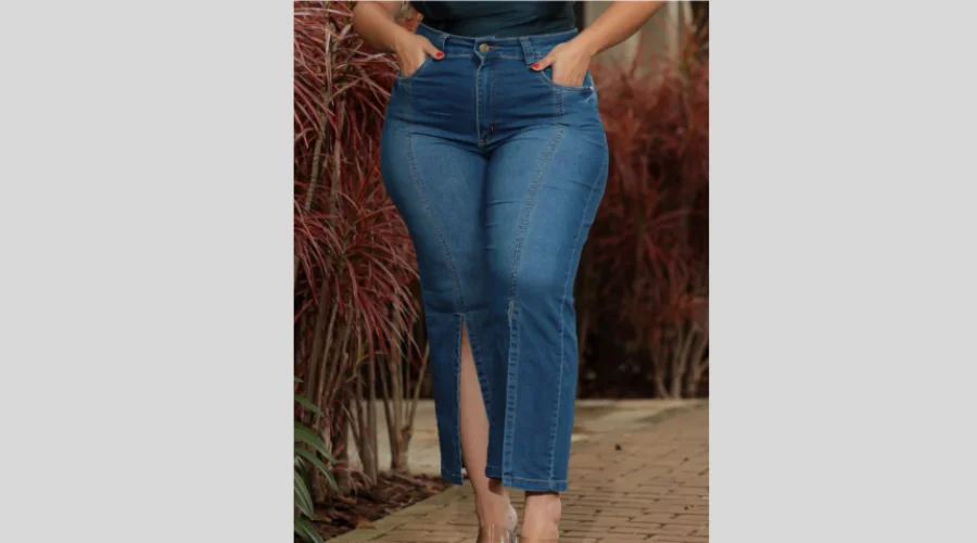 SILVINHASHOP Cropped Wide Leg Plus Sze High Waist Pants with Wide Leg Opening