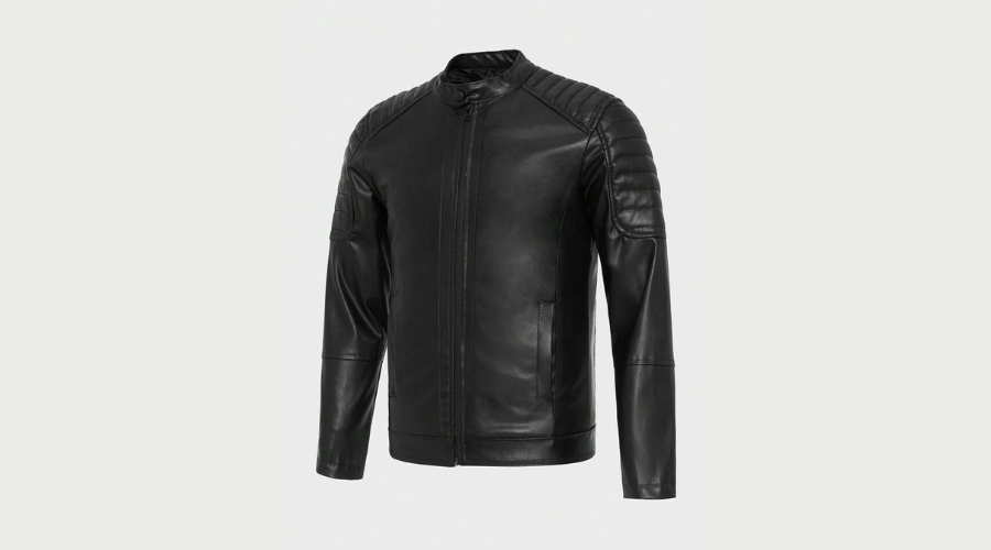 Shein Men’s Leather Look Zip Up Jacket