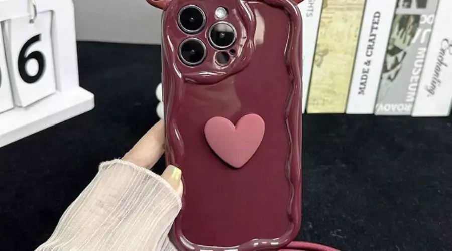 Cute 3d Heart Ears Design Silicone Phone Case 