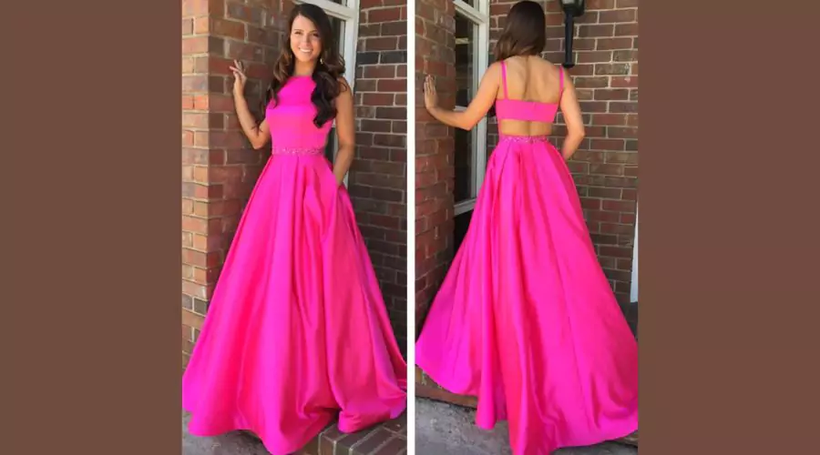 Hot pink prom dress